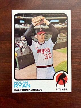 Nolan Ryan 1973 Topps #220 Baseball Card, California Angels - Pitcher